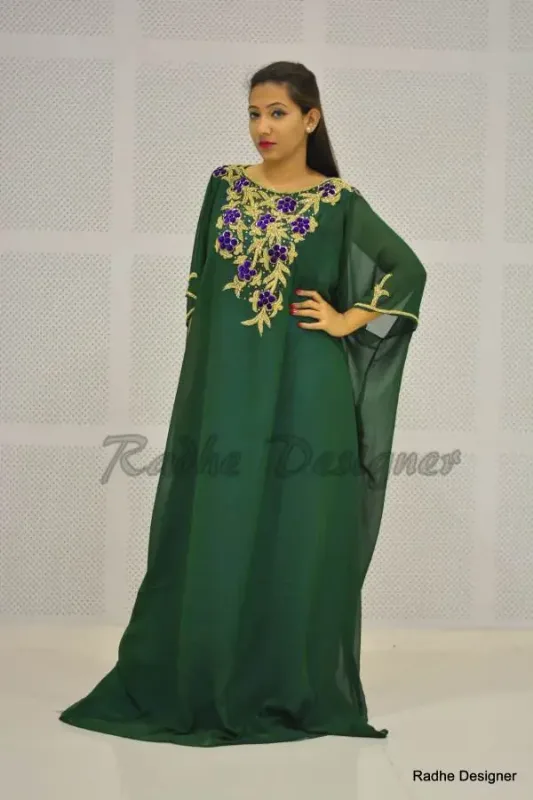 Picture of Radhe Designer Multicolor Georgette Kaftan Dress for Women - Y553