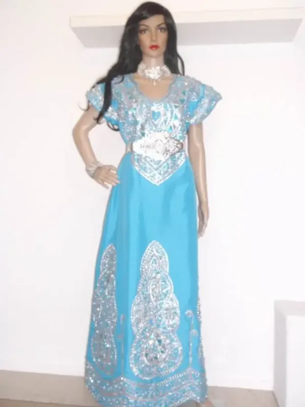 Picture of Black Georgette Kaftan Dress for Women - Look 9233