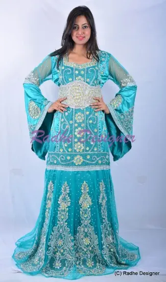 Picture of machine embroidery tunic kaftan dress warm cotton line 