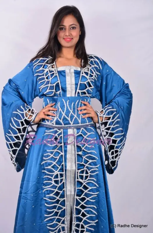 Picture of Radhe Designer Black Georgette Kaftan Dress for Women - Y1127