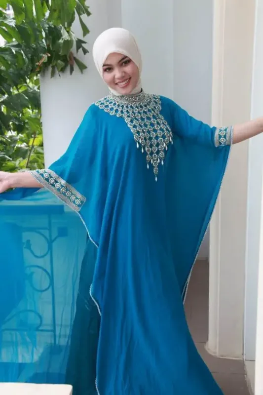 Picture of Radhe Designer Multicolor Georgette Kaftan Dress for Women - F6643