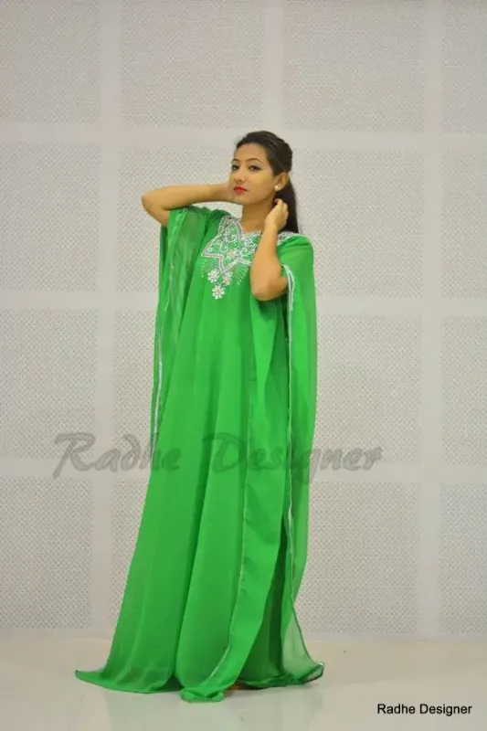 Picture of Radhe Designer Multicolor Georgette Kaftan Dress for Women - Y438