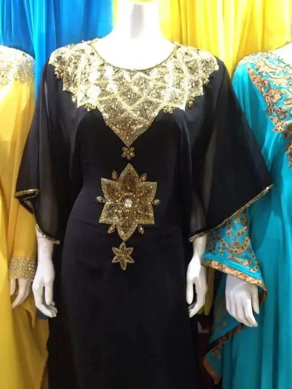 Picture of Radhe Designer Black Georgette Kaftan Dress for Women - F8236
