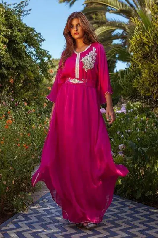 Picture of Black Georgette Kaftan Dress for Women - Look 9305