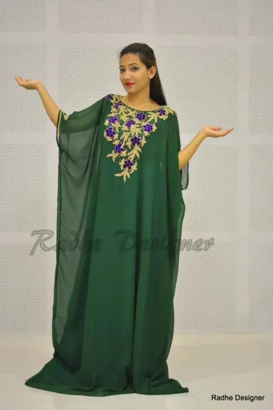 Picture of Radhe Designer Multicolor Cotton Kaftan Dress for Women - Y554