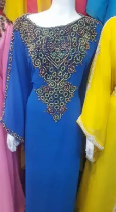 Picture of modern arabian beach style cut work hand embroidery ma,