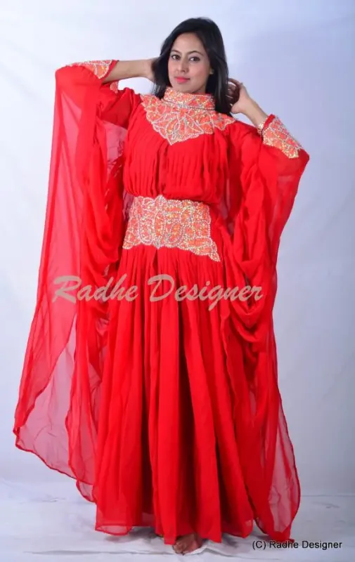 Picture of Radhe Designer Black Georgette Kaftan Dress for Women - Y1040