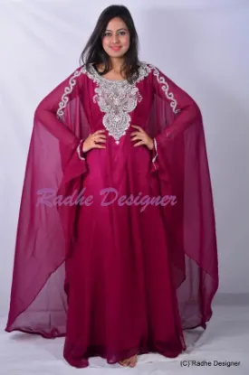 Picture of modern dubai arabic moroccan kaftan party wear dress,ab