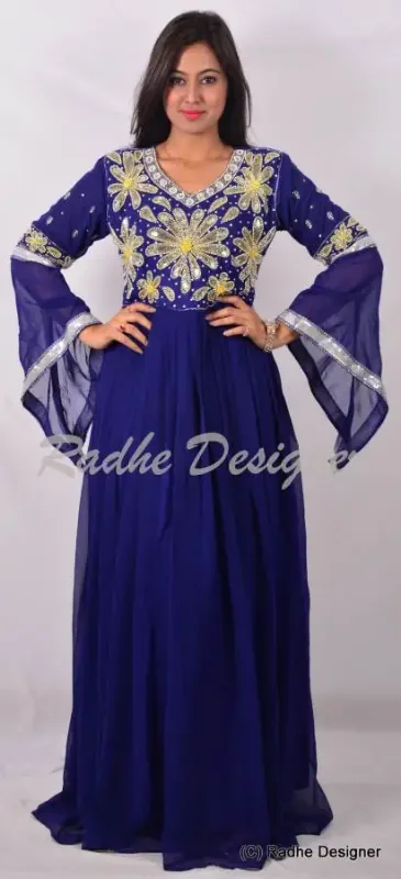Picture of Radhe Designer Multicolor Georgette Kaftan Dress for Women - Y844