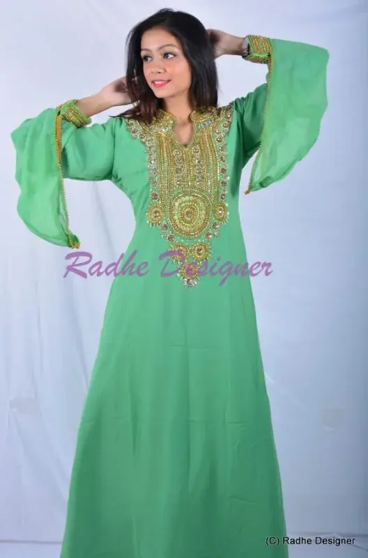 Picture of Radhe Designer Multicolor Georgette Kaftan Dress for Women - Y607