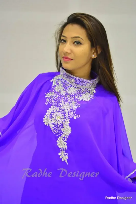 Picture of Multi Color Georgette Kaftan Dress for Women - Look 9352