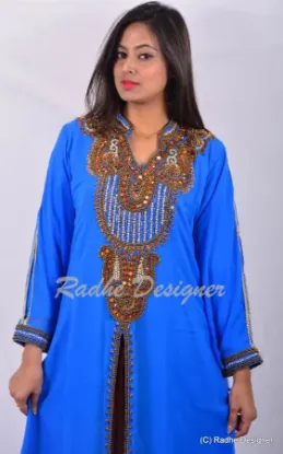 Picture of modern dubai robe kaftan arabian cut work hand embr ,y7