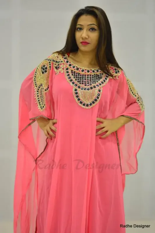Picture of Radhe Designer Multicolor Georgette Kaftan Dress for Women - Y605