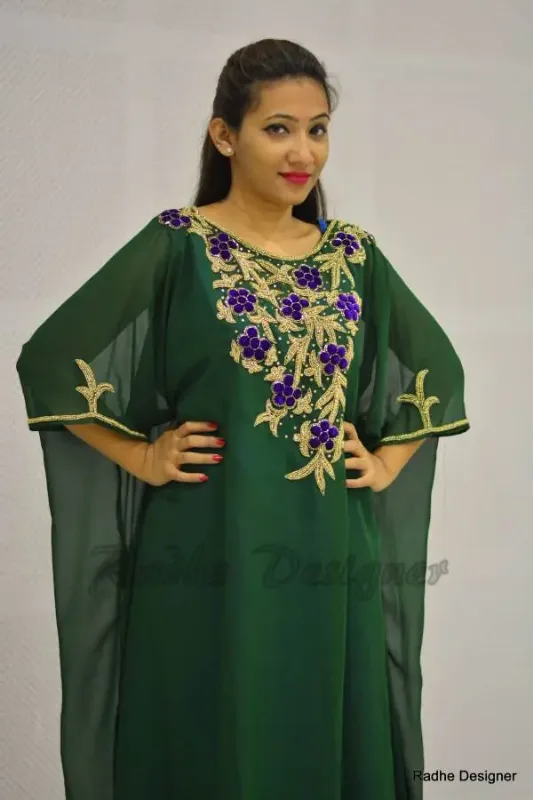 Picture of Radhe Designer Multicolor Georgette Kaftan Dress for Women - Y555