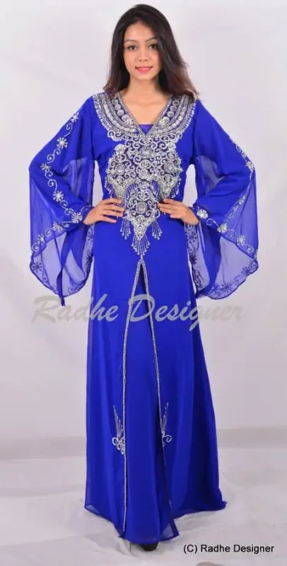 Picture of Radhe Designer Black Georgette Kaftan Dress for Women - Y666