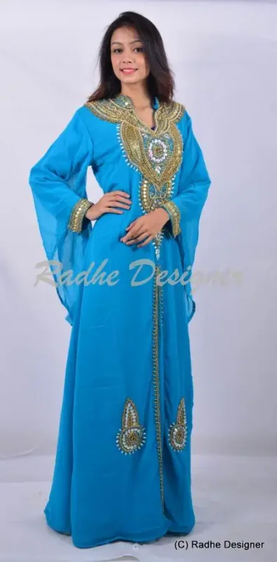Picture of Radhe Designer Yellow Georgette Kaftan Dress for Women - Y731