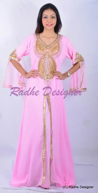 Picture of Radhe Designer Purple Georgette Kaftan Dress for Women - Y262