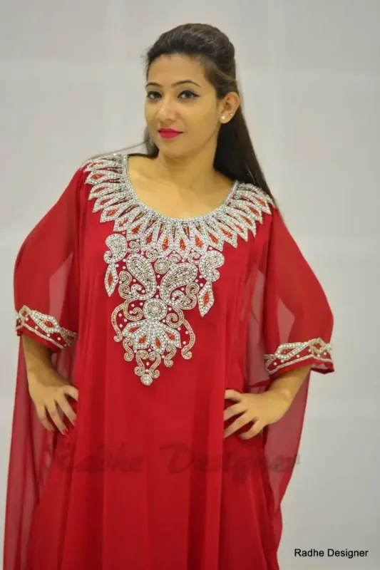Picture of Radhe Designer Black Georgette Kaftan Dress for Women - Y464