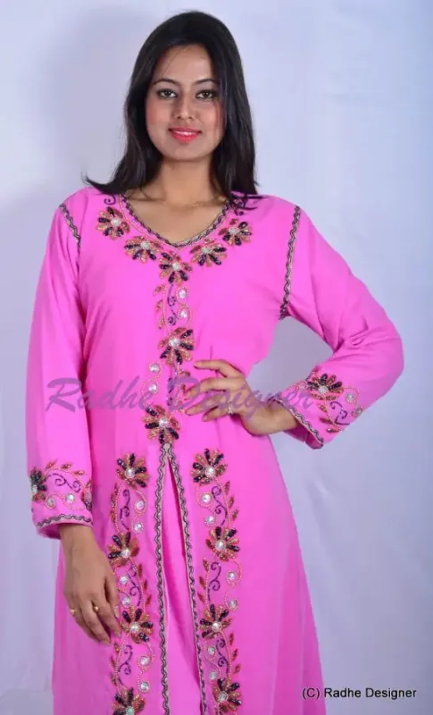 Picture of Multi Color Georgette Kaftan Dress for Women - Look 9371