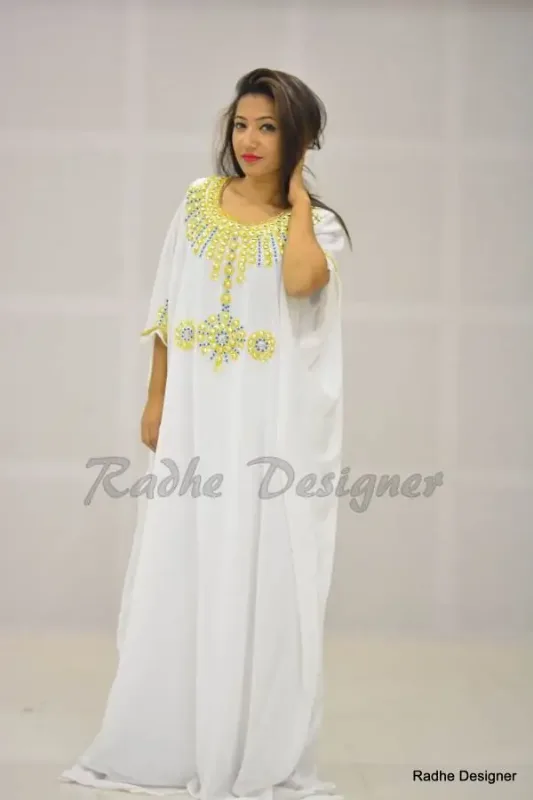 Picture of Radhe Designer Pink Cotton Kaftan Dress for Women - Y378