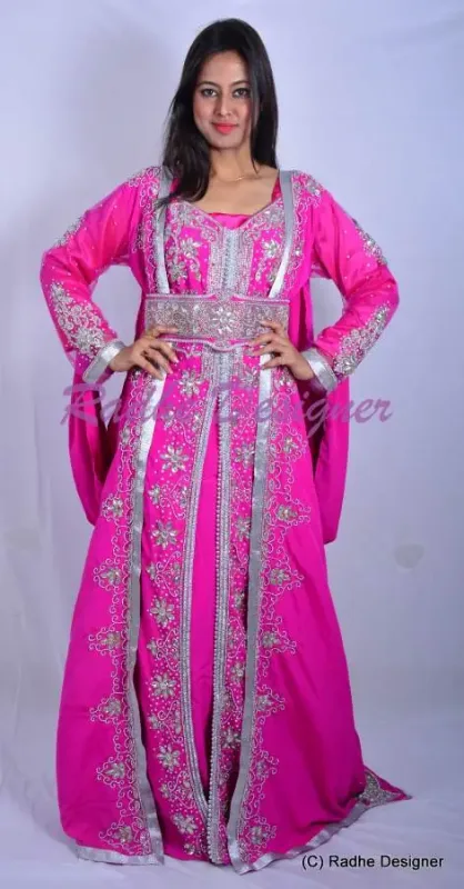 Picture of Black Georgette Kaftan Dress for Women - Look 9374