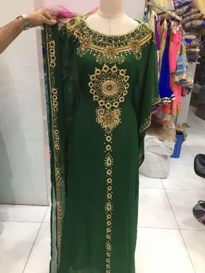 Picture of modern farasha fancy abaya jilbab arabian wedding gown,