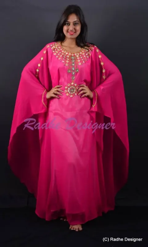 Picture of Radhe Designer Multicolor Georgette Kaftan Dress for Women - Y28