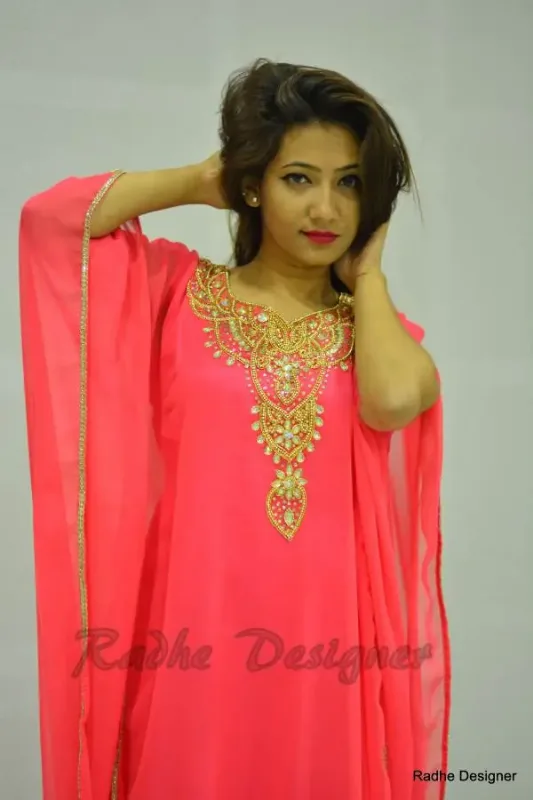 Picture of Radhe Designer Multicolor Georgette Kaftan Dress for Women - Y520