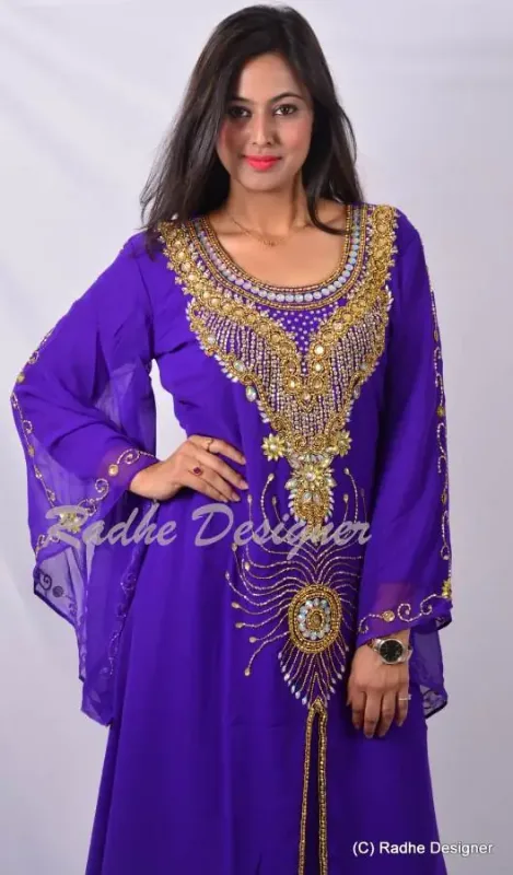 Picture of Radhe Designer Multicolor Georgette Kaftan Dress for Women - Y828
