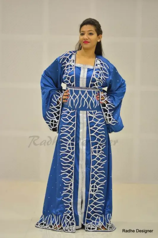 Picture of Radhe Designer Black Georgette Kaftan Dress for Women - Y578