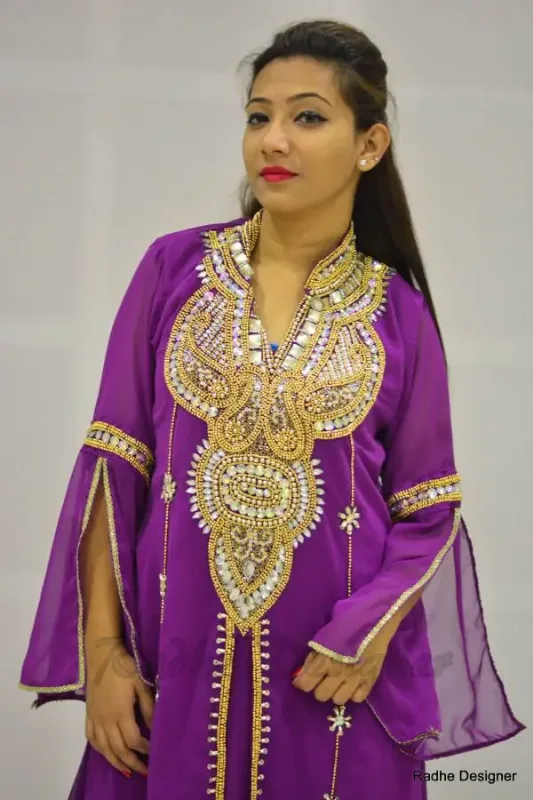 Picture of Radhe Designer Black Georgette Kaftan Dress for Women - Y462