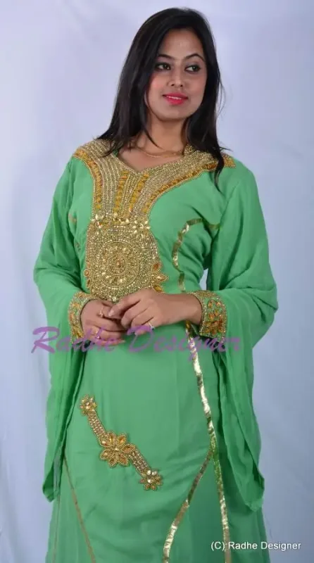 Picture of Radhe Designer Blue Georgette Kaftan Dress for Women - Y281