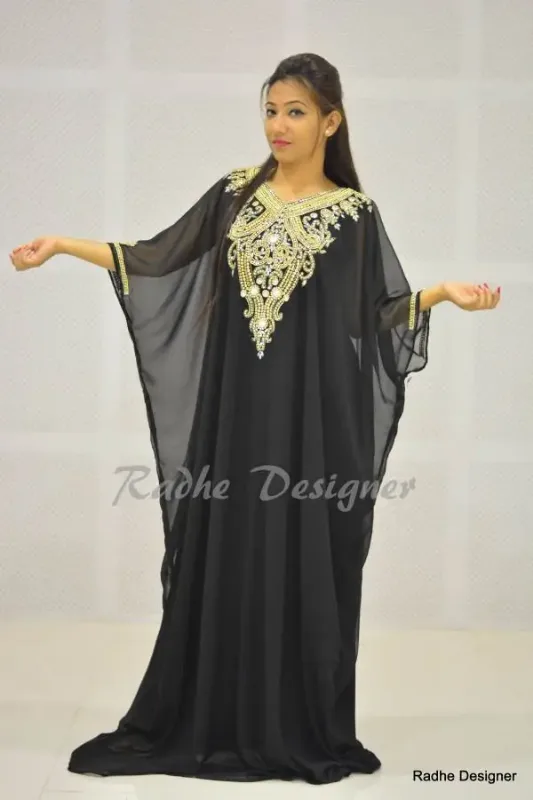 Picture of Radhe Designer Multicolor Georgette Kaftan Dress for Women - Y349