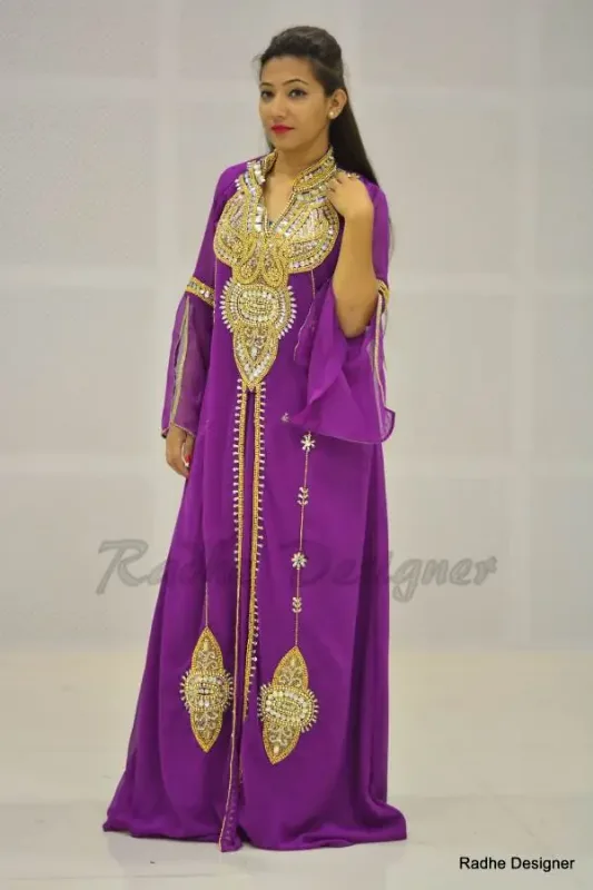 Picture of Radhe Designer Multicolor Georgette Kaftan Dress for Women - Y460