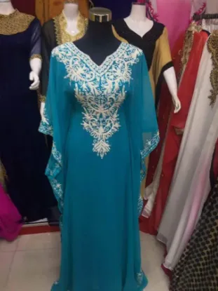 Picture of modest maxi gown abaya jalabiya fancy maghribi thobe wo