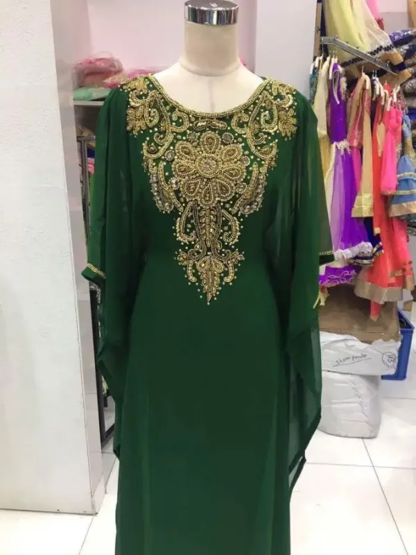 Picture of Radhe Designer White Georgette Kaftan Dress for Women - F1735