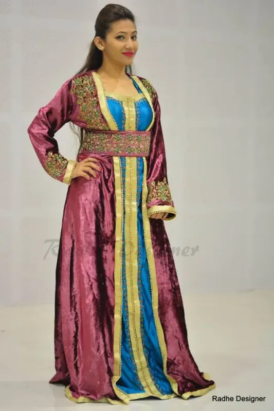 Picture of Radhe Designer Multicolor Georgette Kaftan Dress for Women - Y574