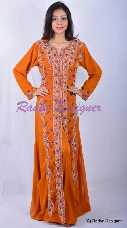 Picture of Radhe Designer Multicolor Georgette Kaftan Dress for Women - Y125