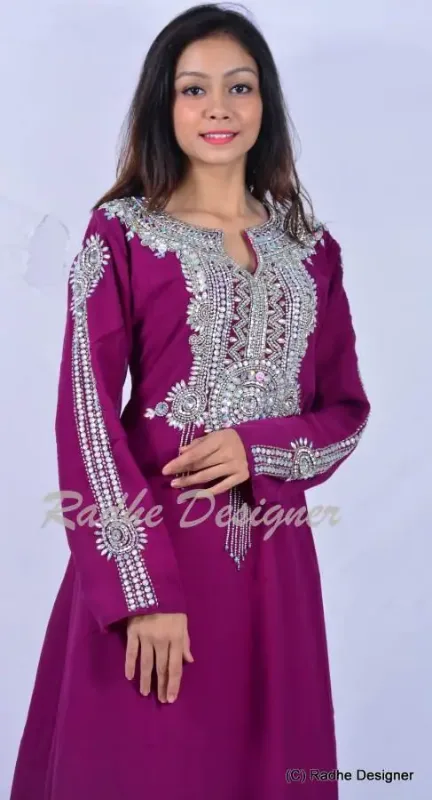 Picture of Radhe Designer Multicolor Georgette Kaftan Dress for Women - Y1097