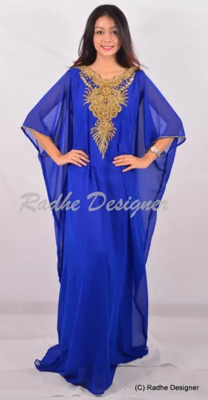 Picture of Radhe Designer Multicolor Georgette Kaftan Dress for Women - Y692