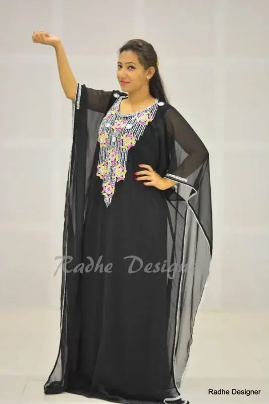 Picture of Multi Color Georgette Kaftan Dress for Women - Look 9462
