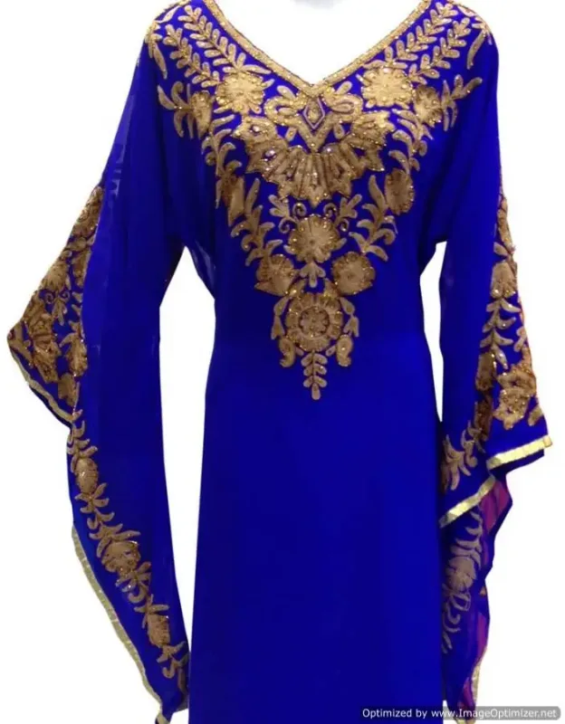 Picture of Radhe Designer White Georgette Kaftan Dress for Women - F10524