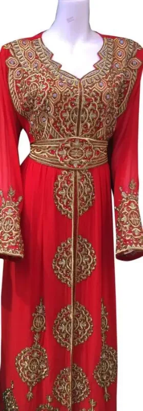 Picture of Radhe Designer White Georgette Kaftan Dress for Women - F1599