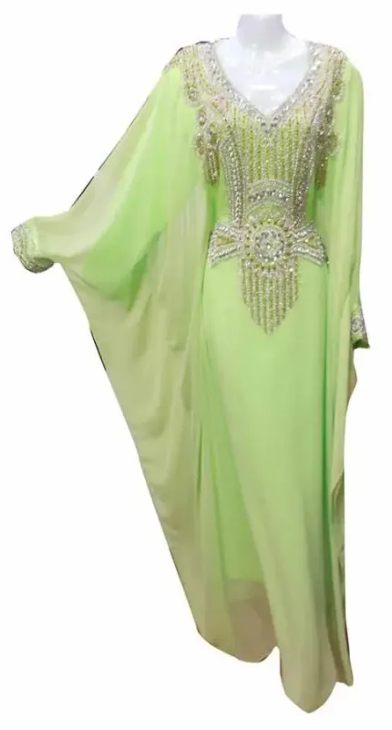 Picture of Radhe Designer White Georgette Kaftan Dress for Women - F9986