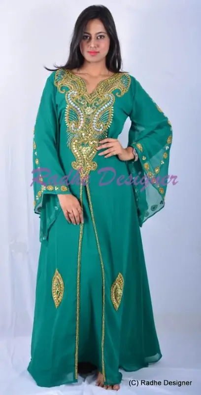 Picture of Black Georgette Kaftan Dress for Women - Look 9482