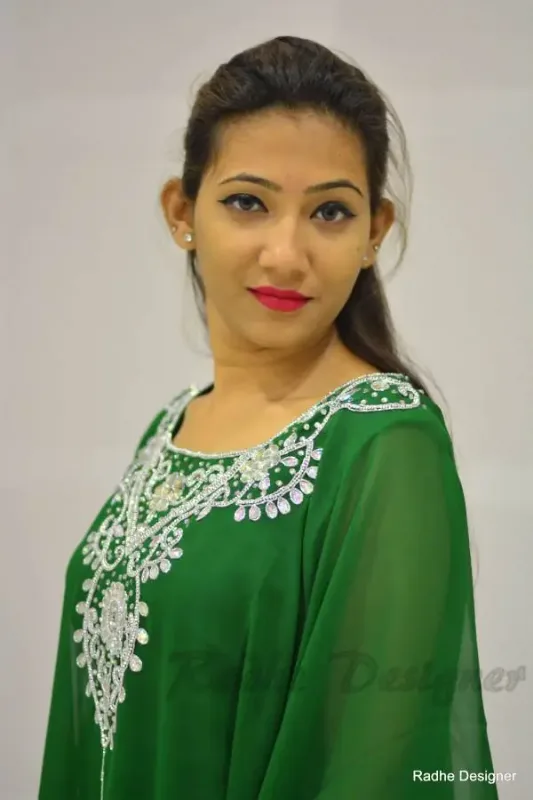 Picture of Radhe Designer Multicolor Georgette Kaftan Dress for Women - Y452