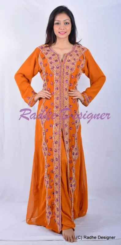 Picture of Radhe Designer Pink Cotton Kaftan Dress for Women - Y123