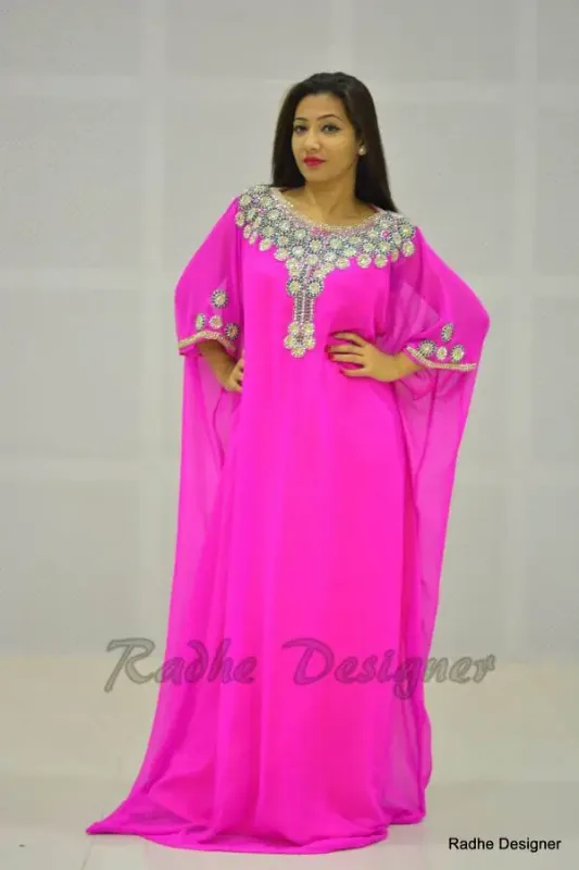 Picture of Radhe Designer Multicolor Georgette Kaftan Dress for Women - Y502