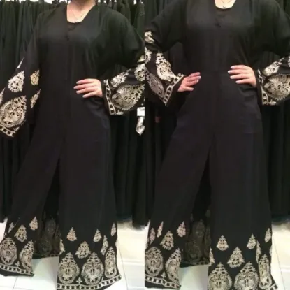 Picture of modest maxi gown bling hand made embroidery kaftan dres