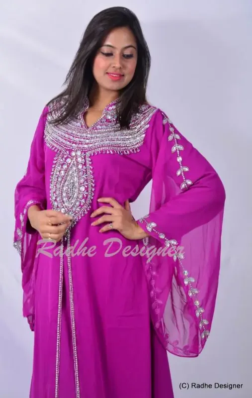 Picture of Radhe Designer Multicolor Georgette Kaftan Dress for Women - Y913